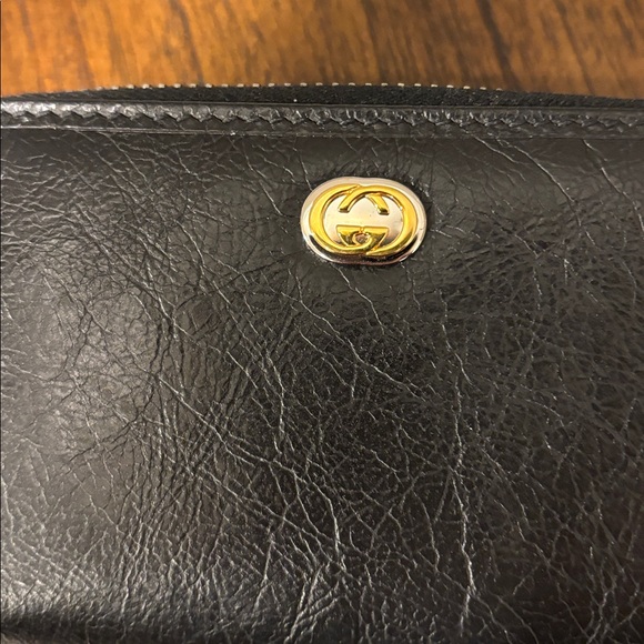 Gucci black leather zip around wallet new - Picture 7 of 8